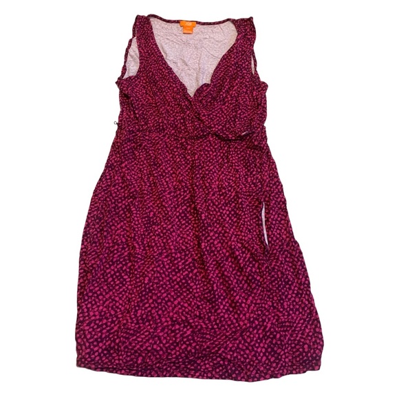 Joe Fresh Pink & Purple Patterned Sleeveless Wrap Dress - Size M - Picture 1 of 6